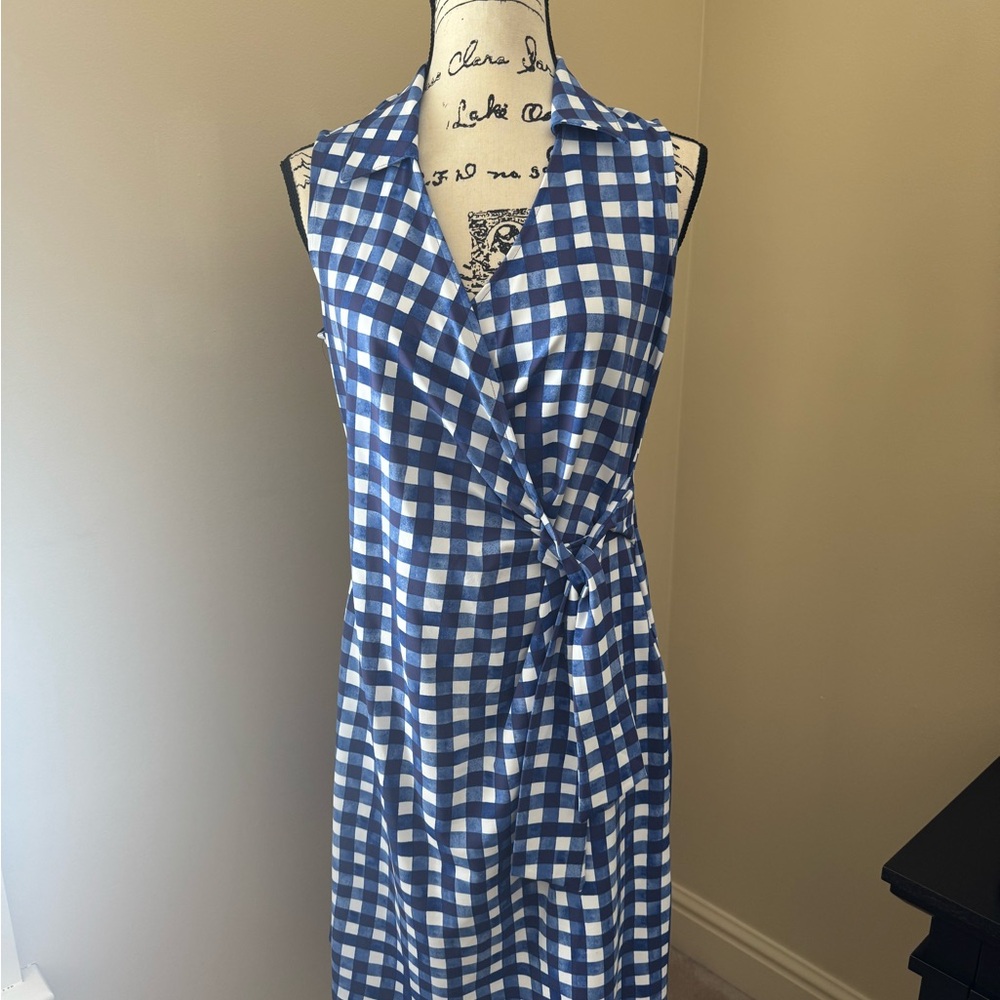 Talbots Blue and White Gingham Dress - Picture 3 of 8